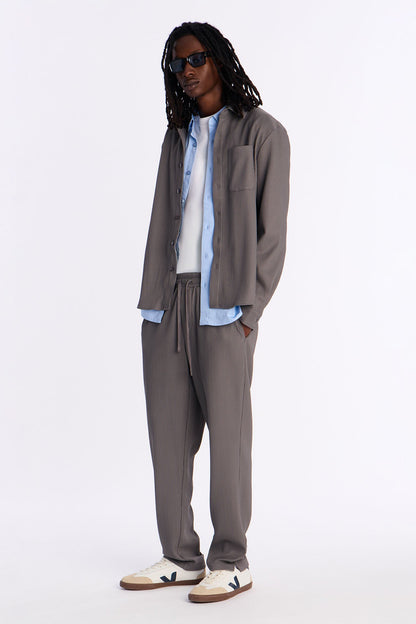 Show Up Slim Slit Pants - Dark Grey