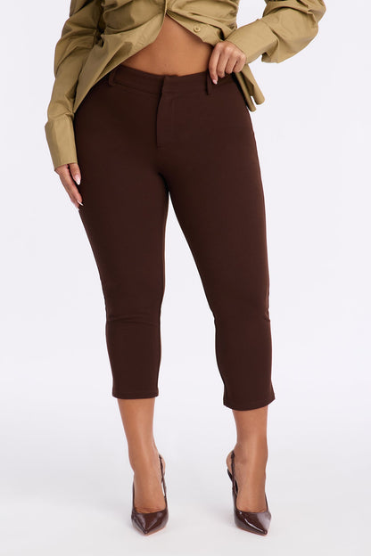 Under One Condition Crepe Capri Pant - Chocolate