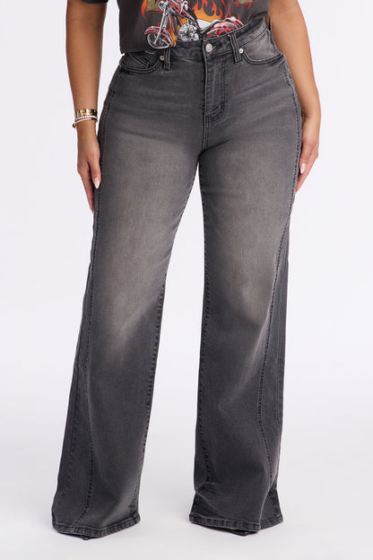 Upper West High Rise Stretch Flare Jeans - Grey/Smoke