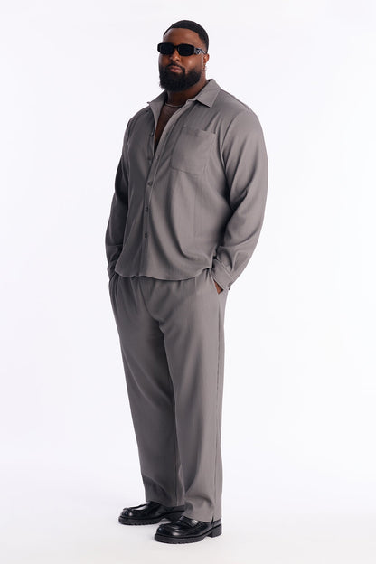 Show Up Slim Slit Pants - Dark Grey