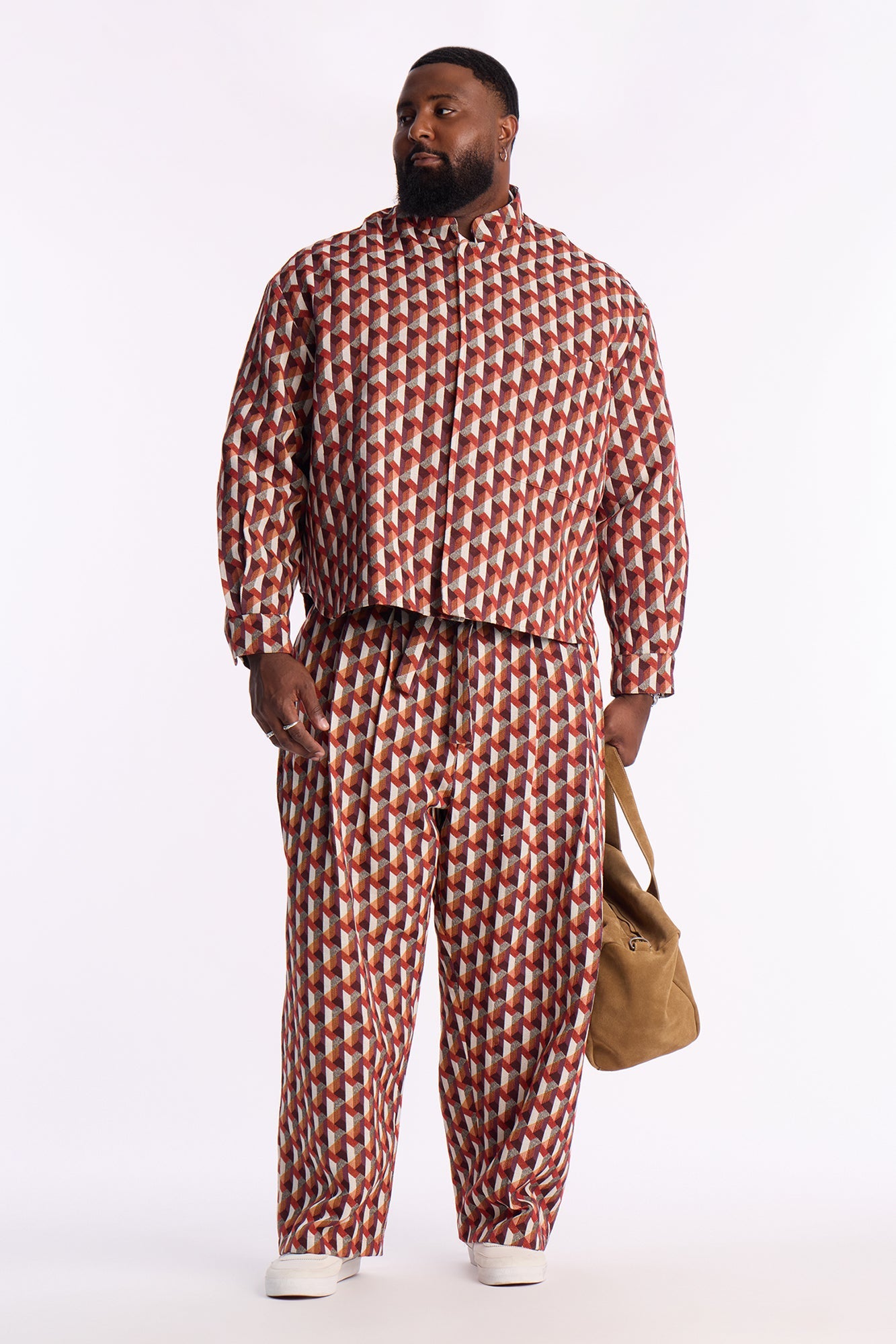 Relaxed Bellamy Geometric Tapestry Button Up Shirt - Multi Color