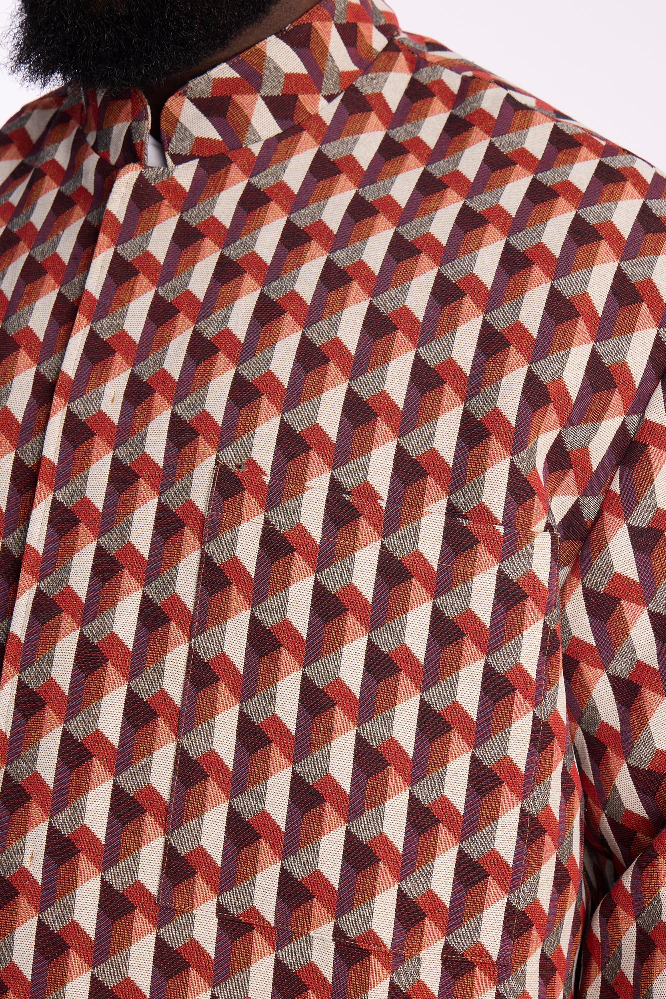 Relaxed Bellamy Geometric Tapestry Button Up Shirt - Multi Color