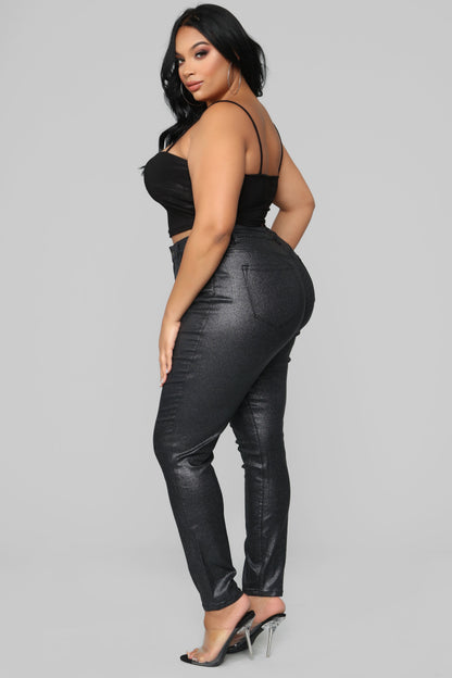 Double Dare Faux Leather Pants - Black