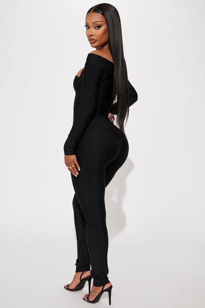 In My Element Bandage Jumpsuit - Black