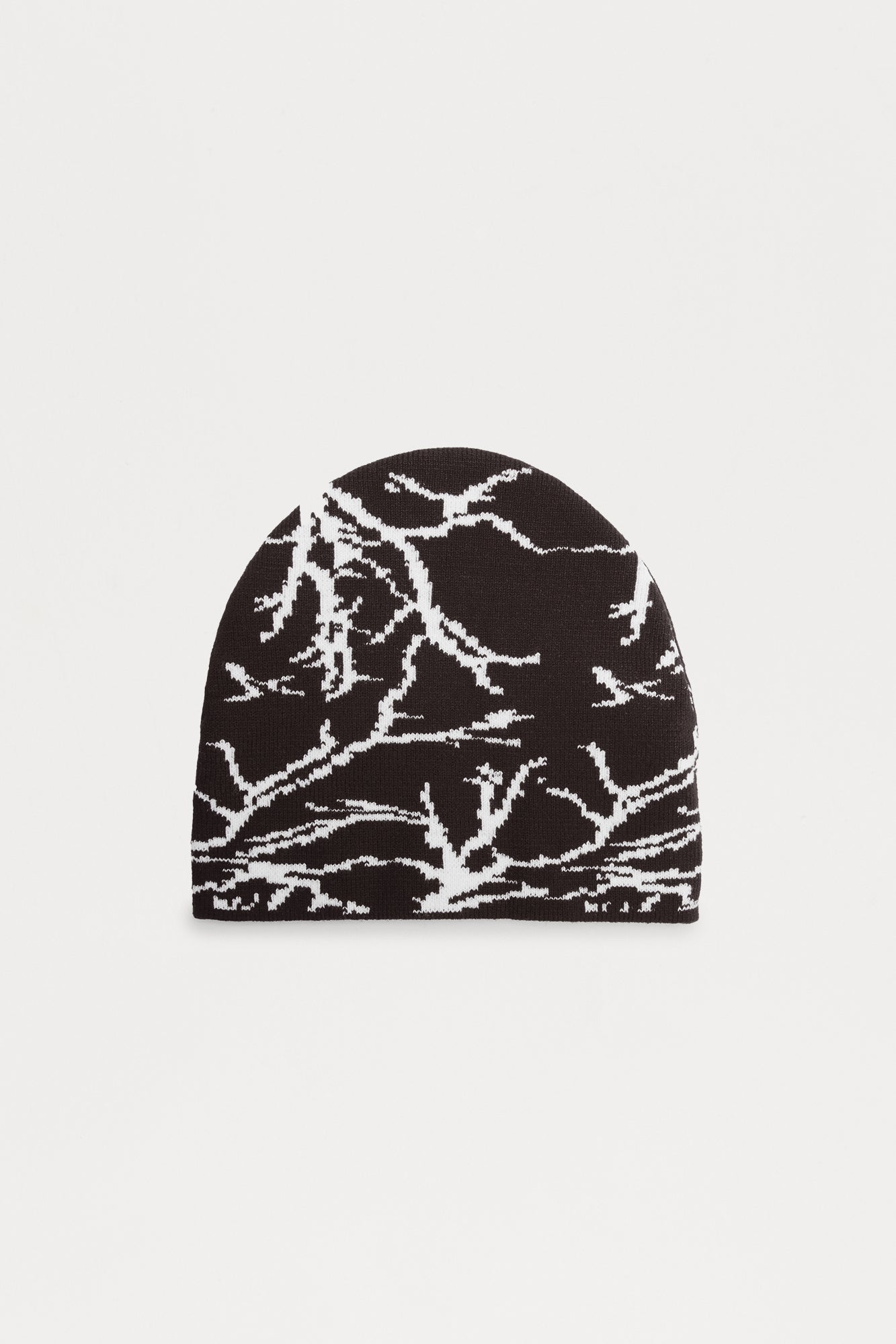 Lightning Graphic Skull Cap Beanie - Black/White