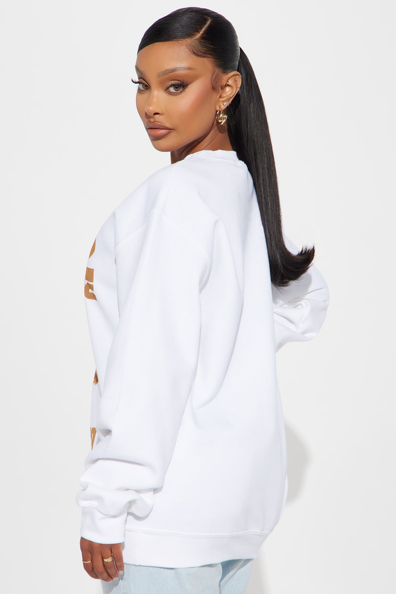 Tupac I Get Around Crew Neck Sweatshirt - White