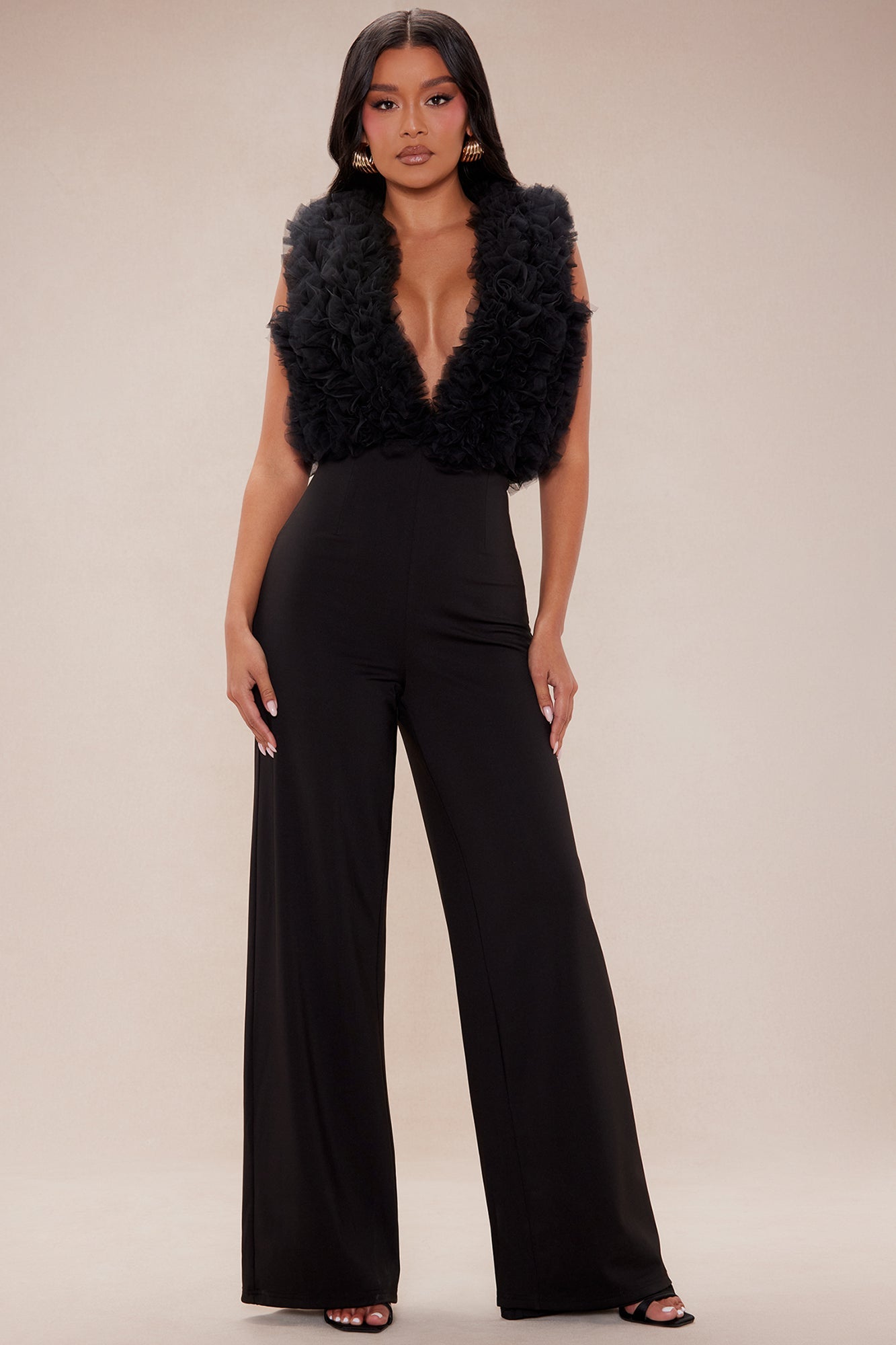 Josefina Tulle Jumpsuit - Black