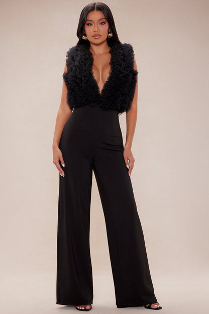 Josefina Tulle Jumpsuit - Black