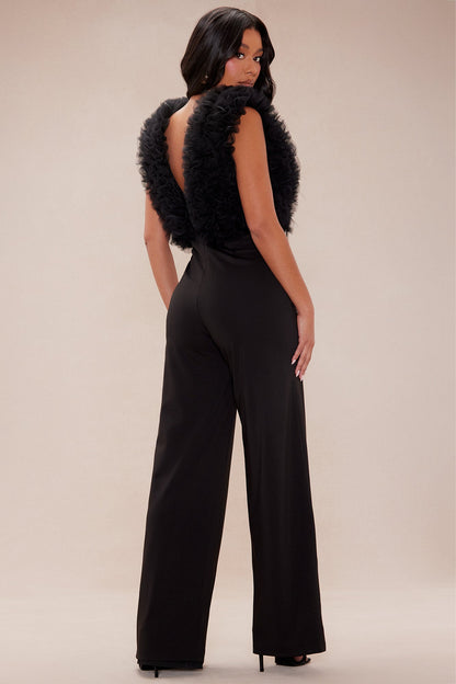 Josefina Tulle Jumpsuit - Black