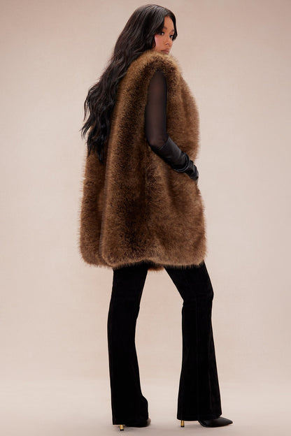 Denver Fur Vest - Mocha