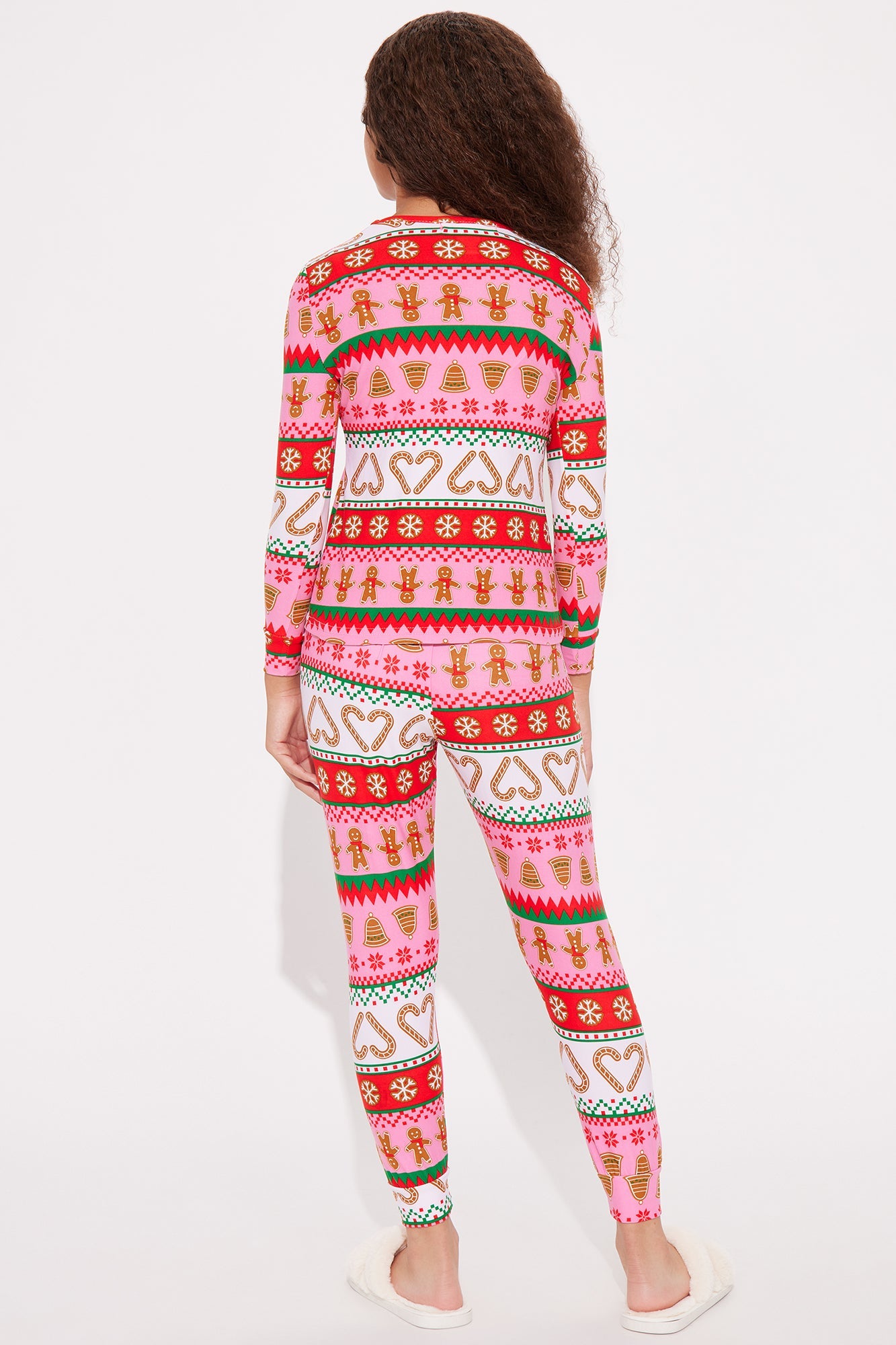 Mini Candy Cane Heart Jogger Set - Pink/combo