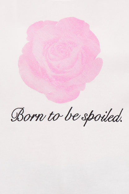 Mini Born To Be Spoiled Crew Neck Sweatshirt - Off White