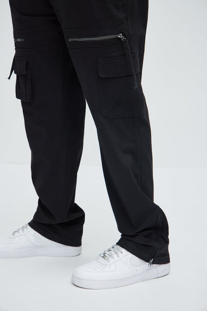 Camera Flash On Cargo Pants - Black