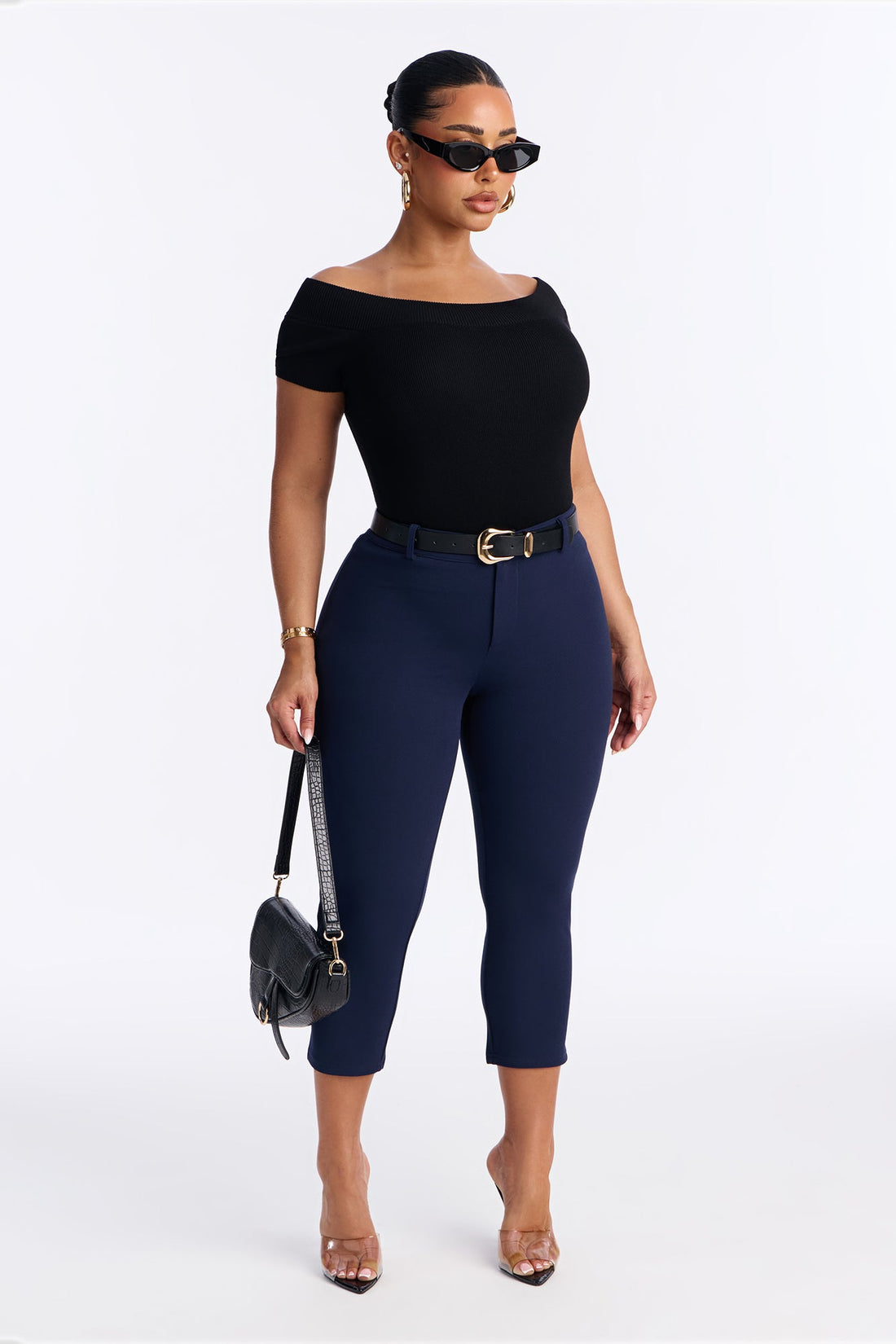 Under One Condition Crepe Capri Pant - Navy