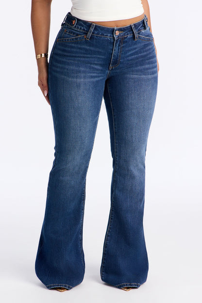 Maison Low Rise Bootcut Jeans - Dark Wash