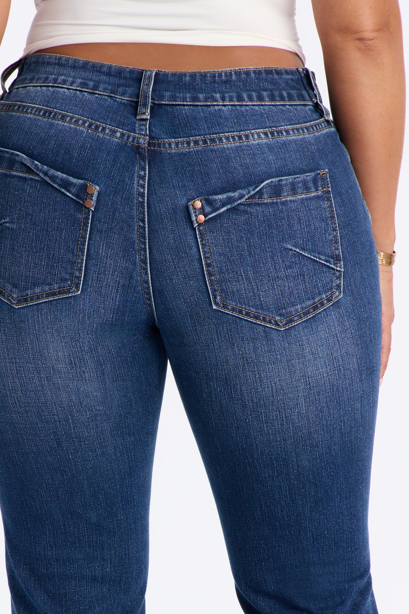 Maison Low Rise Bootcut Jeans - Dark Wash