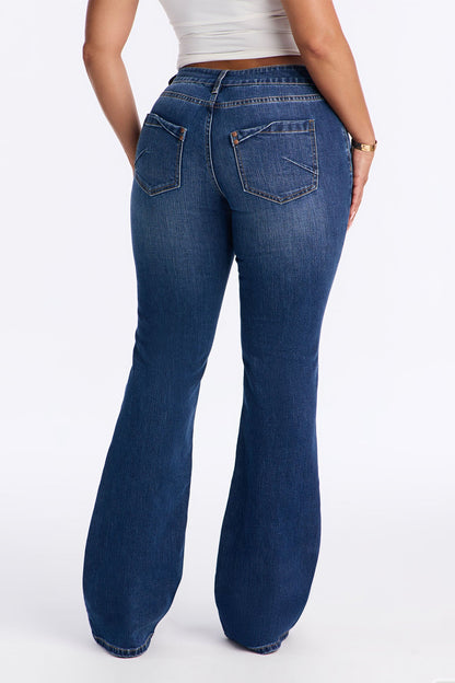 Maison Low Rise Bootcut Jeans - Dark Wash