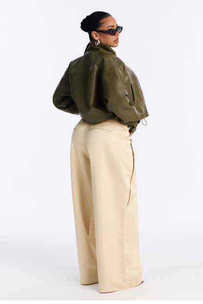 Satin Seduction Low Rise Wide Leg Pant 33 - Ivory
