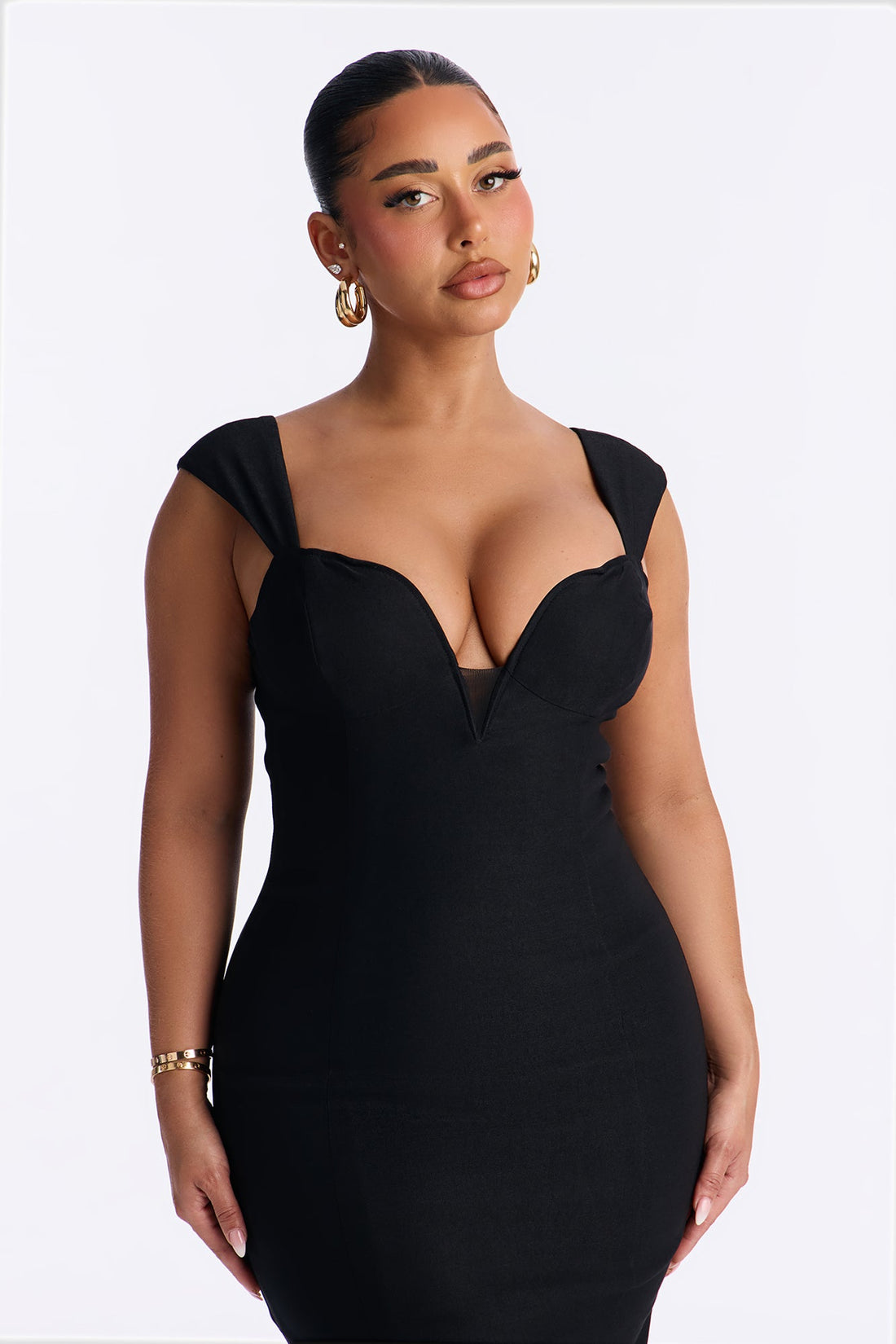 Yvette Sleeveless Midi Dress - Black