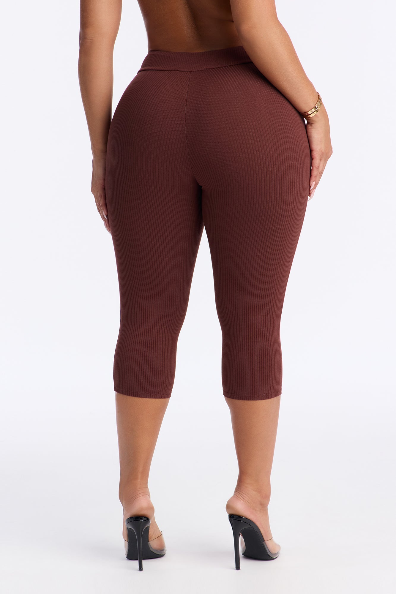 Nika Snatched Capri Leggings - Brown