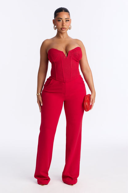 Core Competency Straight Leg Trouser - Red