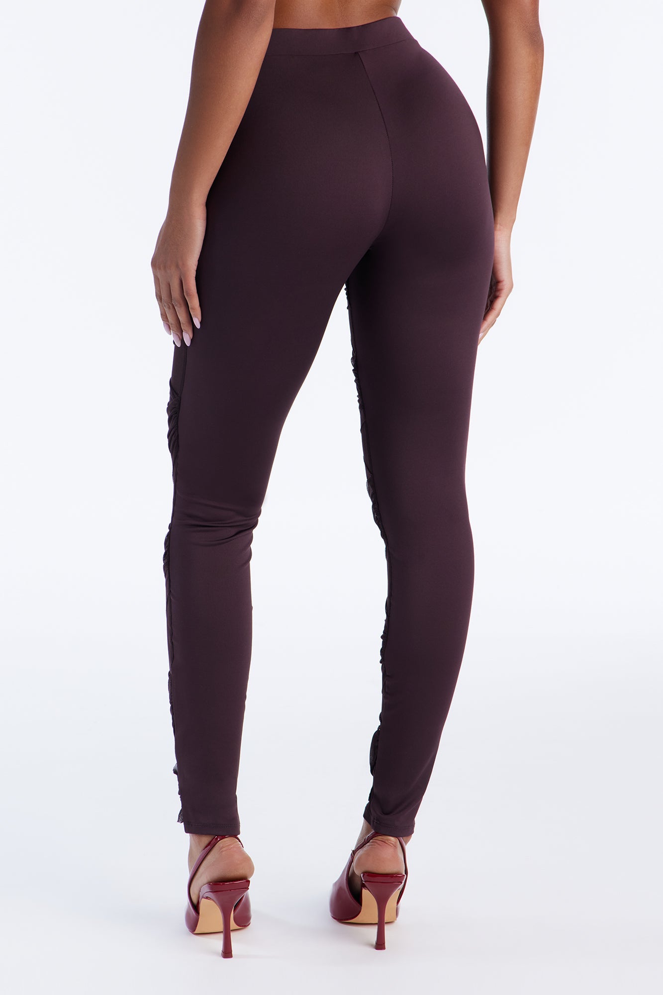Heartbreaker Moves Mesh Cut Out Legging - Chocolate