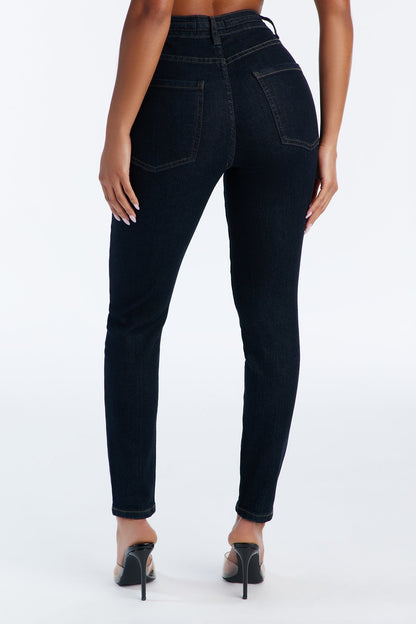 Melrose Clasp Skinny Jeans - Dark Wash