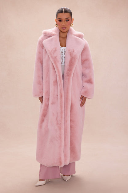 Skylar Faux Fur Coat - Blush