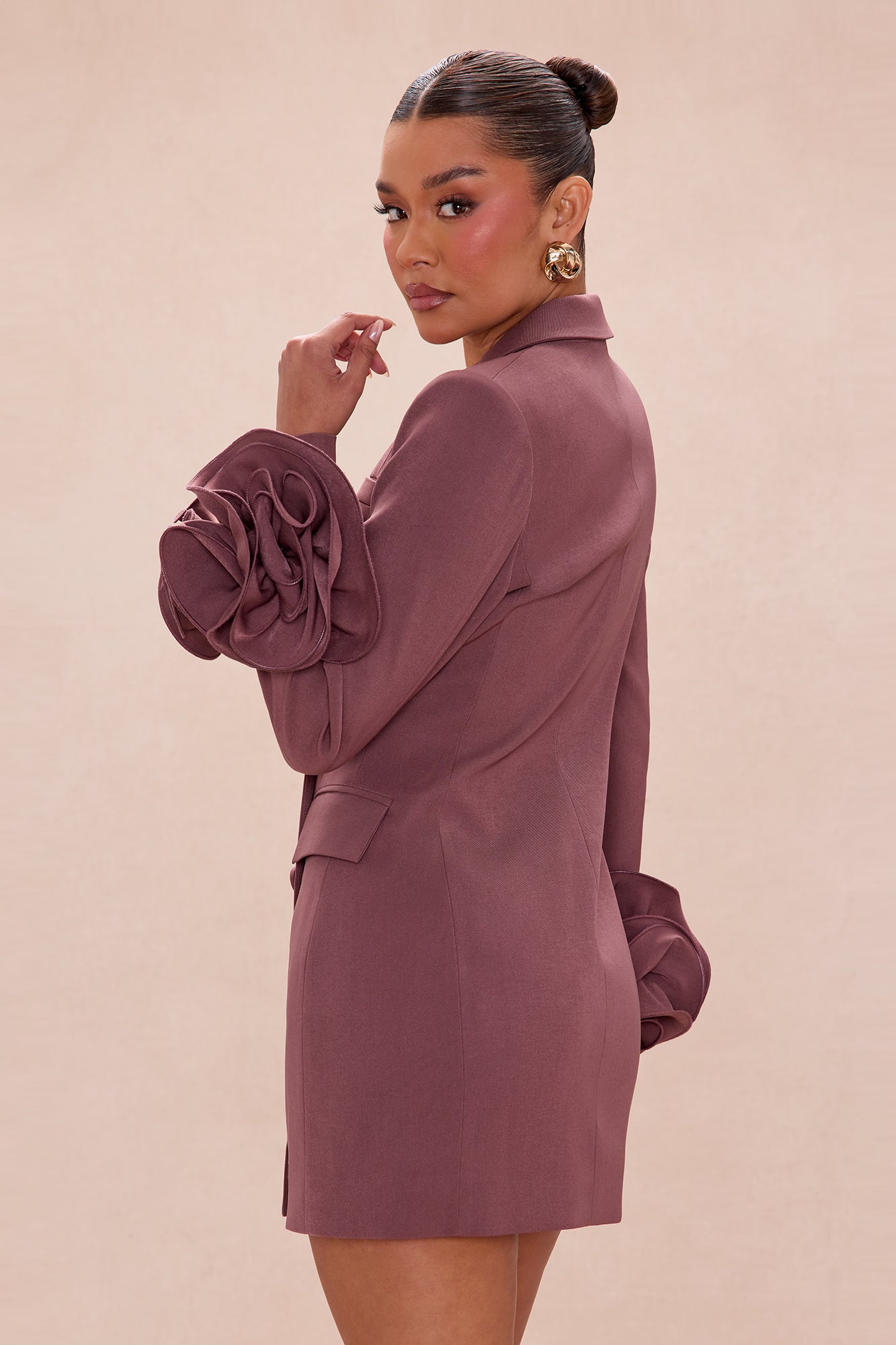 Amora Blazer Mini Dress - Chocolate