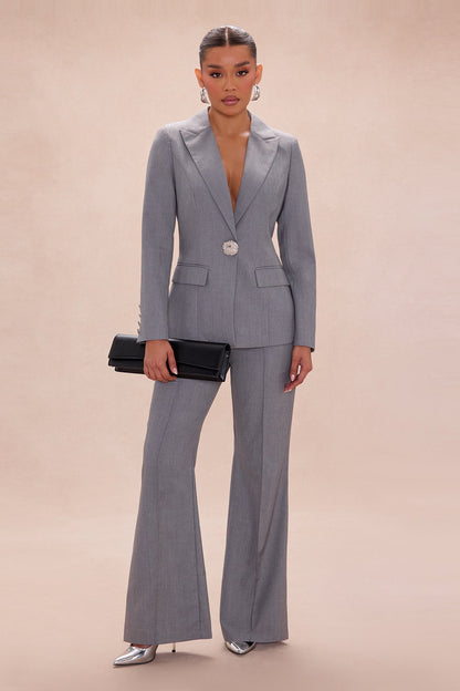 All About Business Blazer Pant Set - Grey