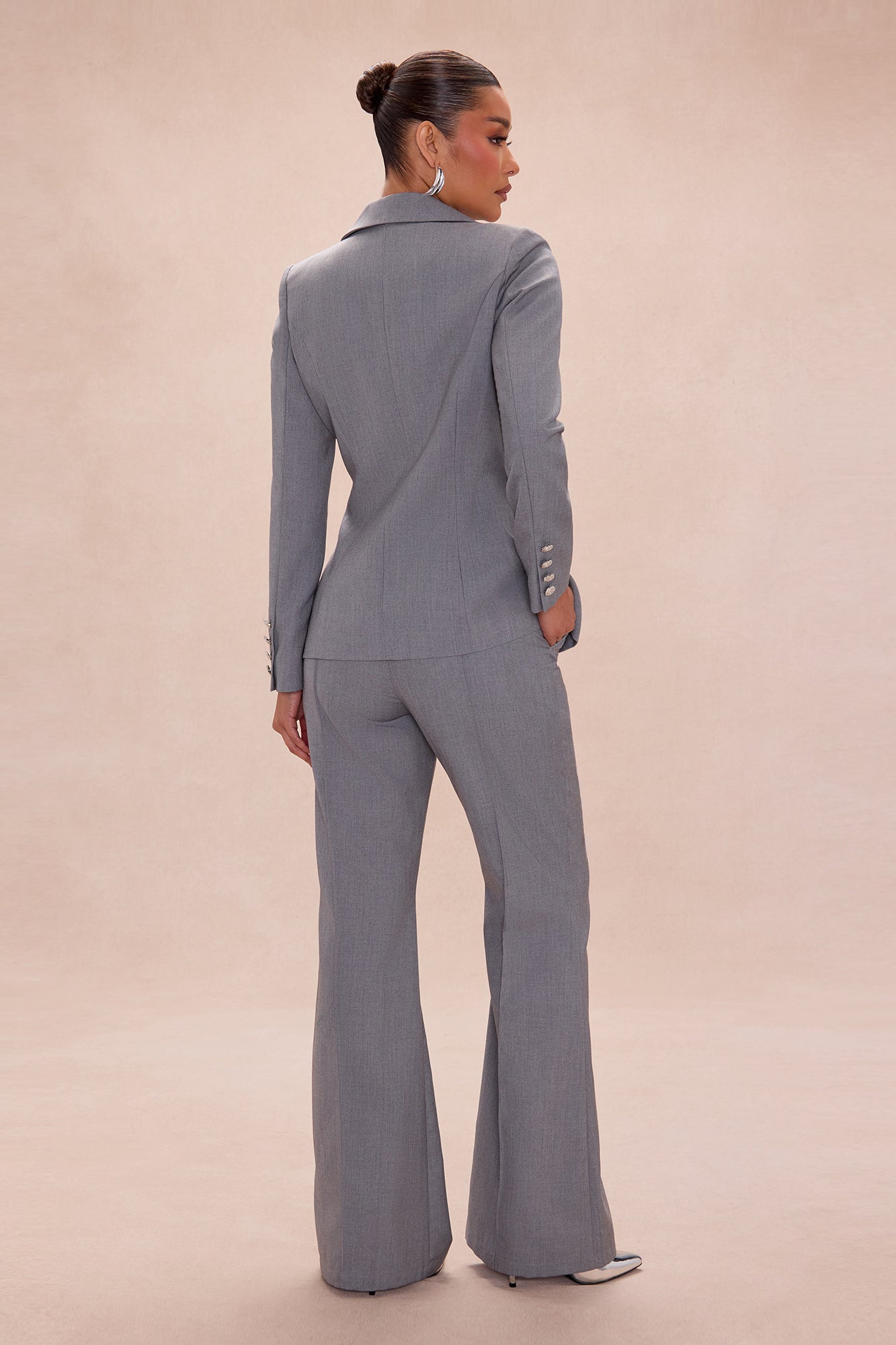 All About Business Blazer Pant Set - Grey