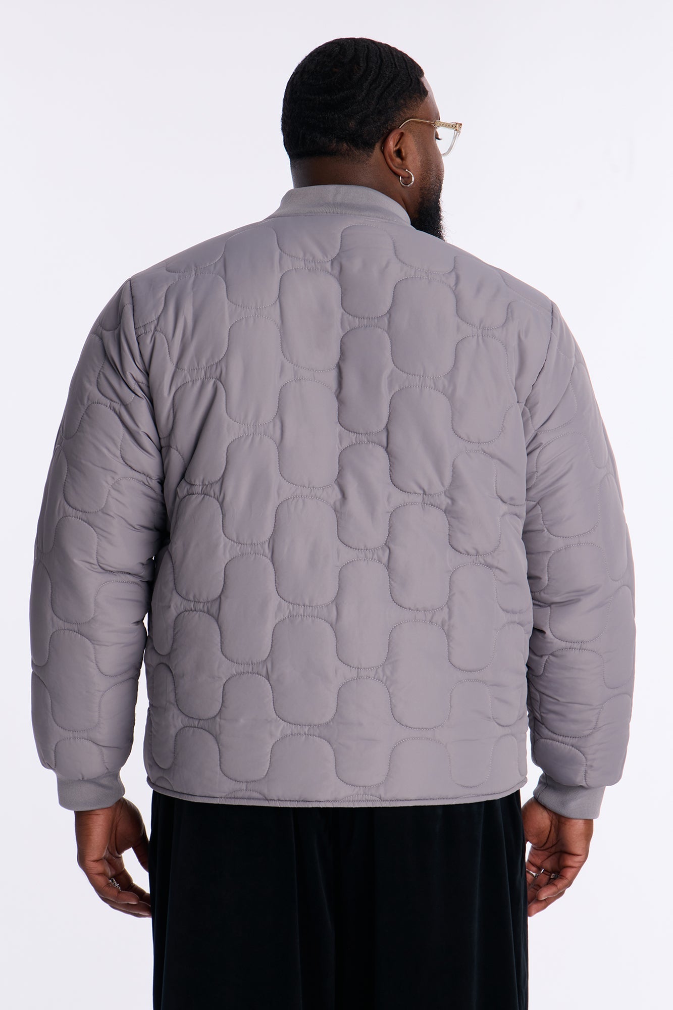 Geo Quilted Jacket - Grey