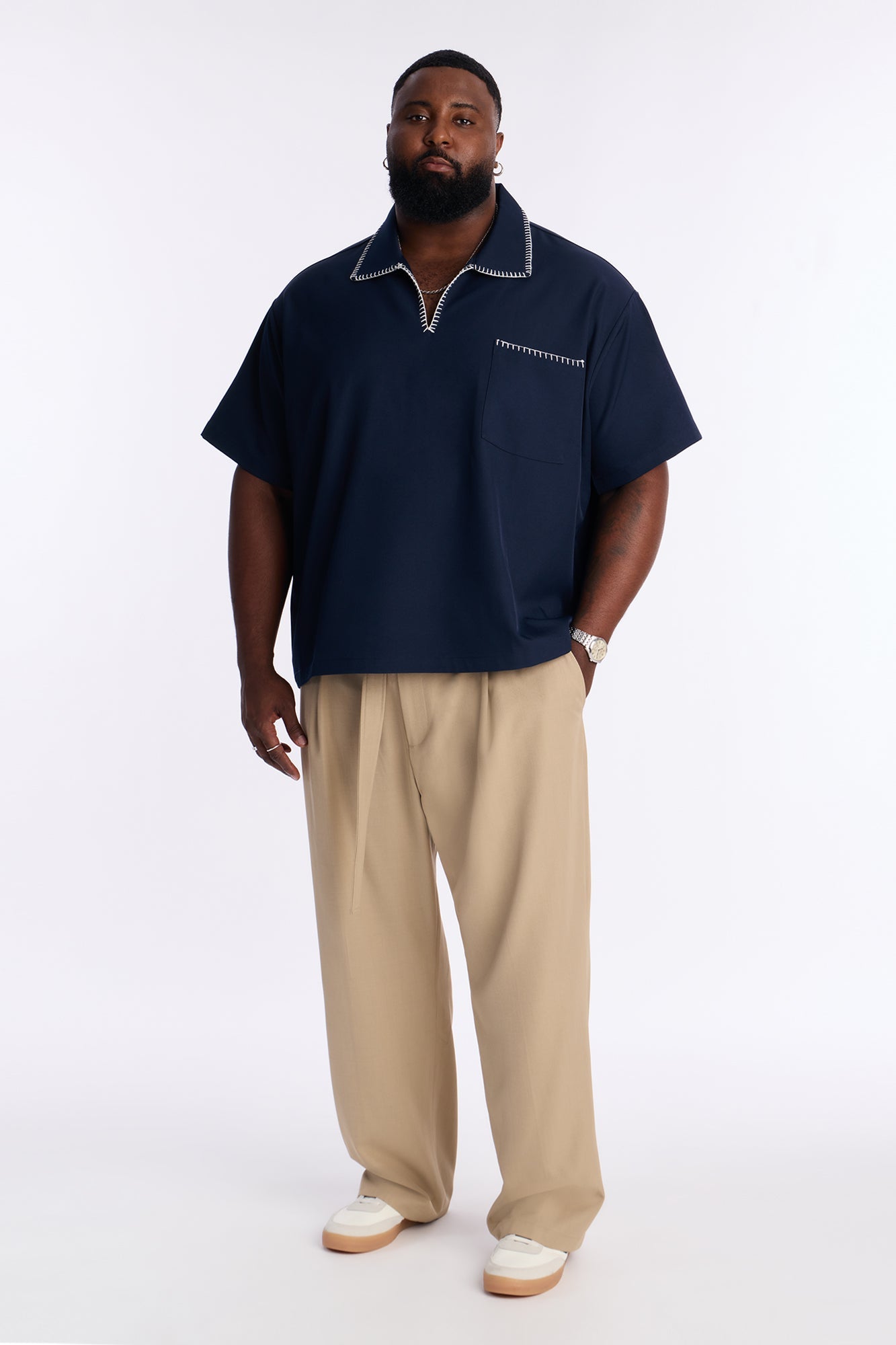 Hyde Stitch Polo - Navy