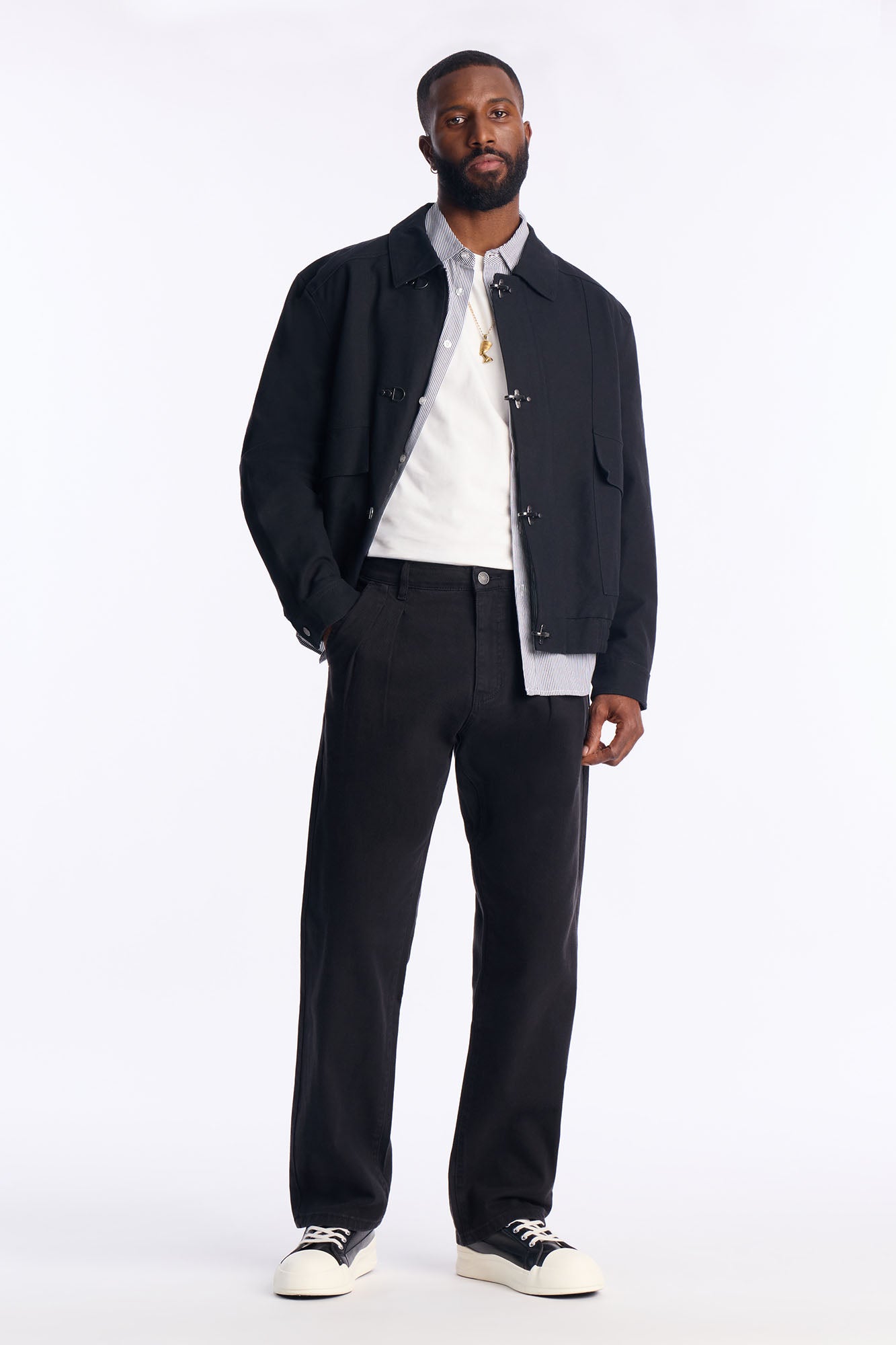 Straight Be Pleated Jean - Black