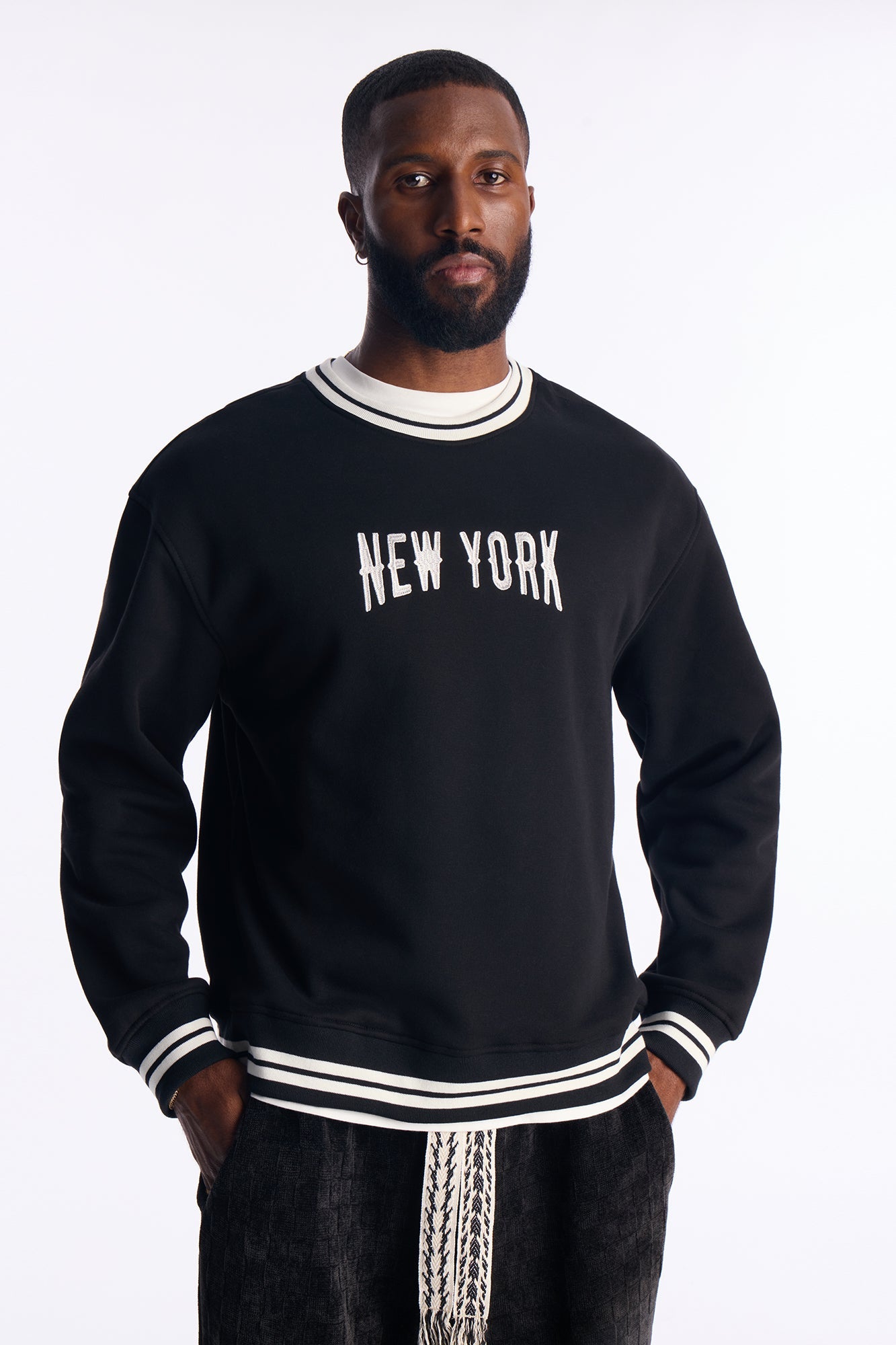 NYC Athletics Crew Neck Sweater - Black