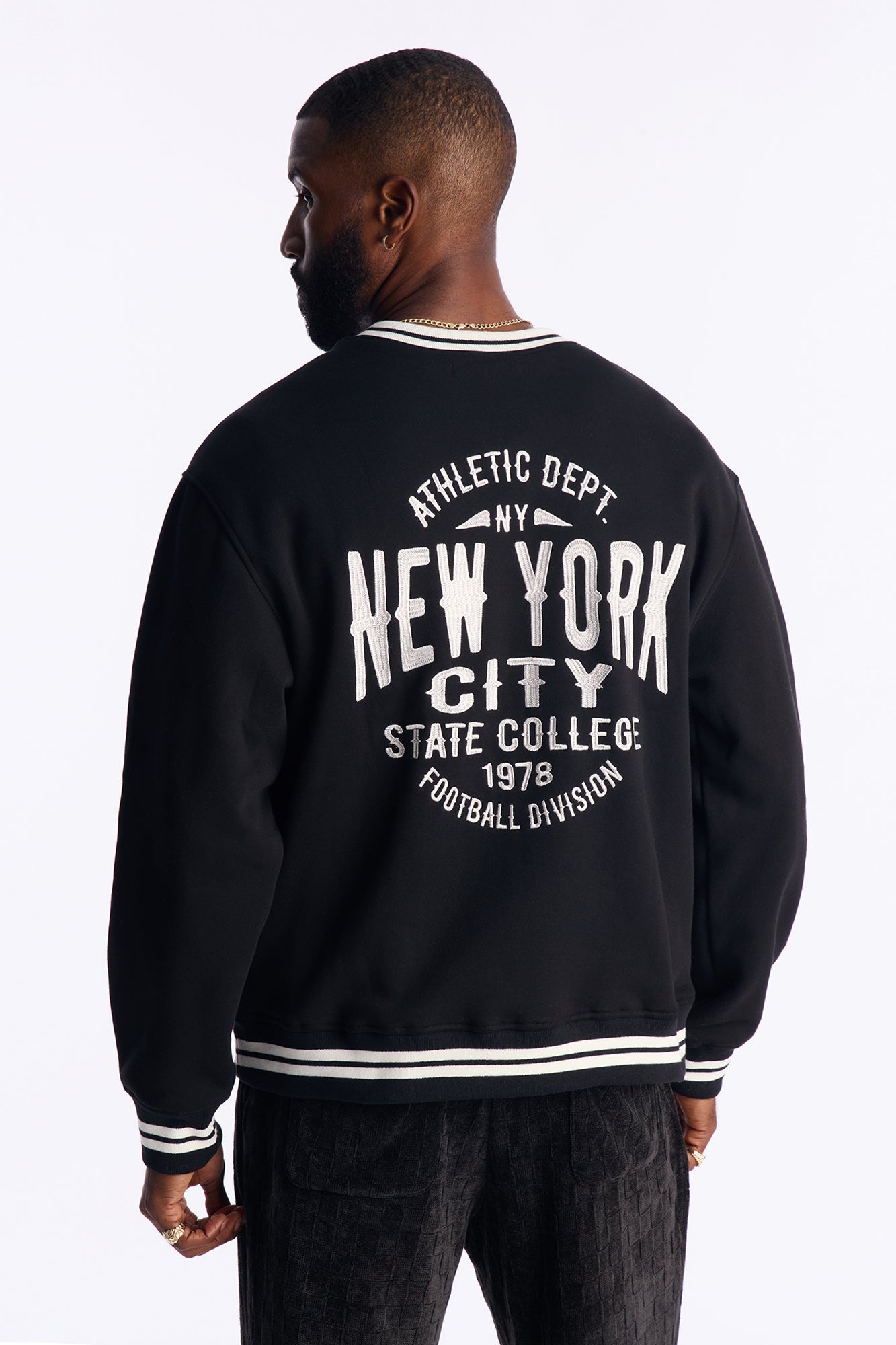 NYC Athletics Crew Neck Sweater - Black