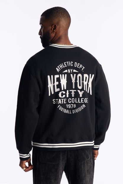 NYC Athletics Crew Neck Sweater - Black