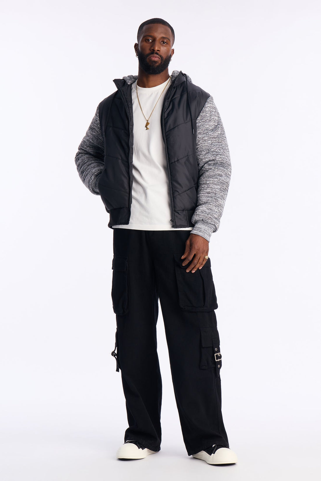 Heritage Color Blocked Hooded Jacket - Black