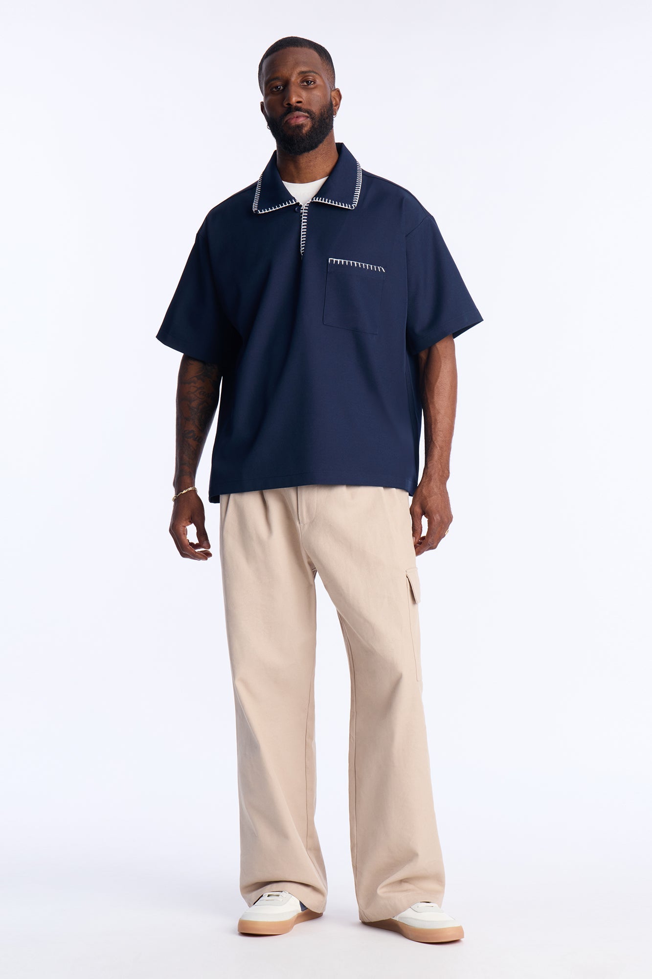 Hyde Stitch Polo - Navy
