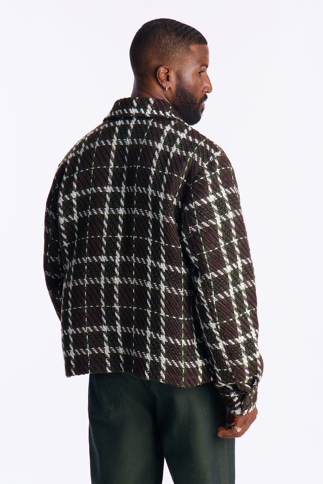 Cropped Nepal Button Up Shirt - Olive