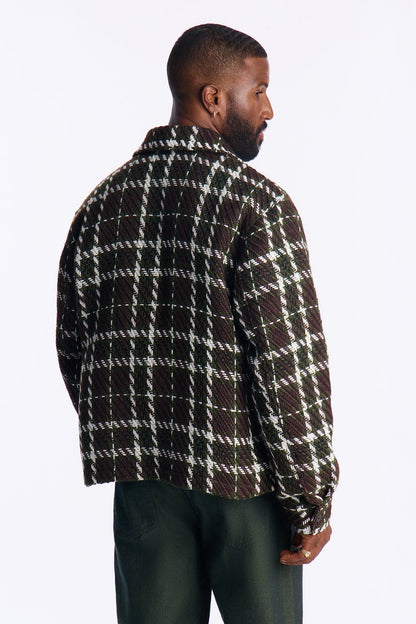 Cropped Nepal Button Up Shirt - Olive