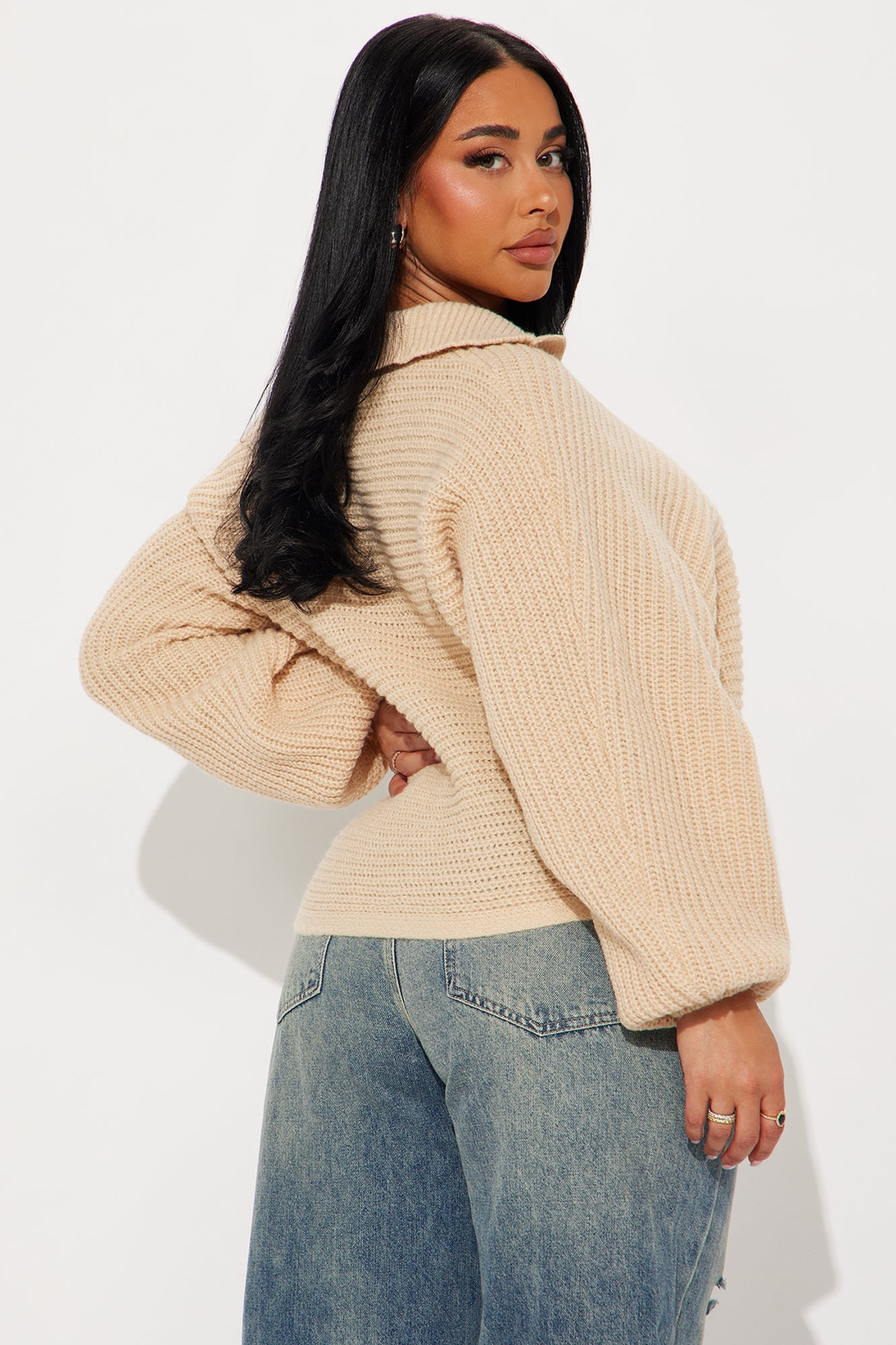 Marlie Collared Sweater - Taupe