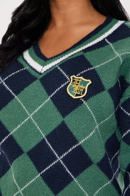 Set Standards Arygle Sweater - Green/combo