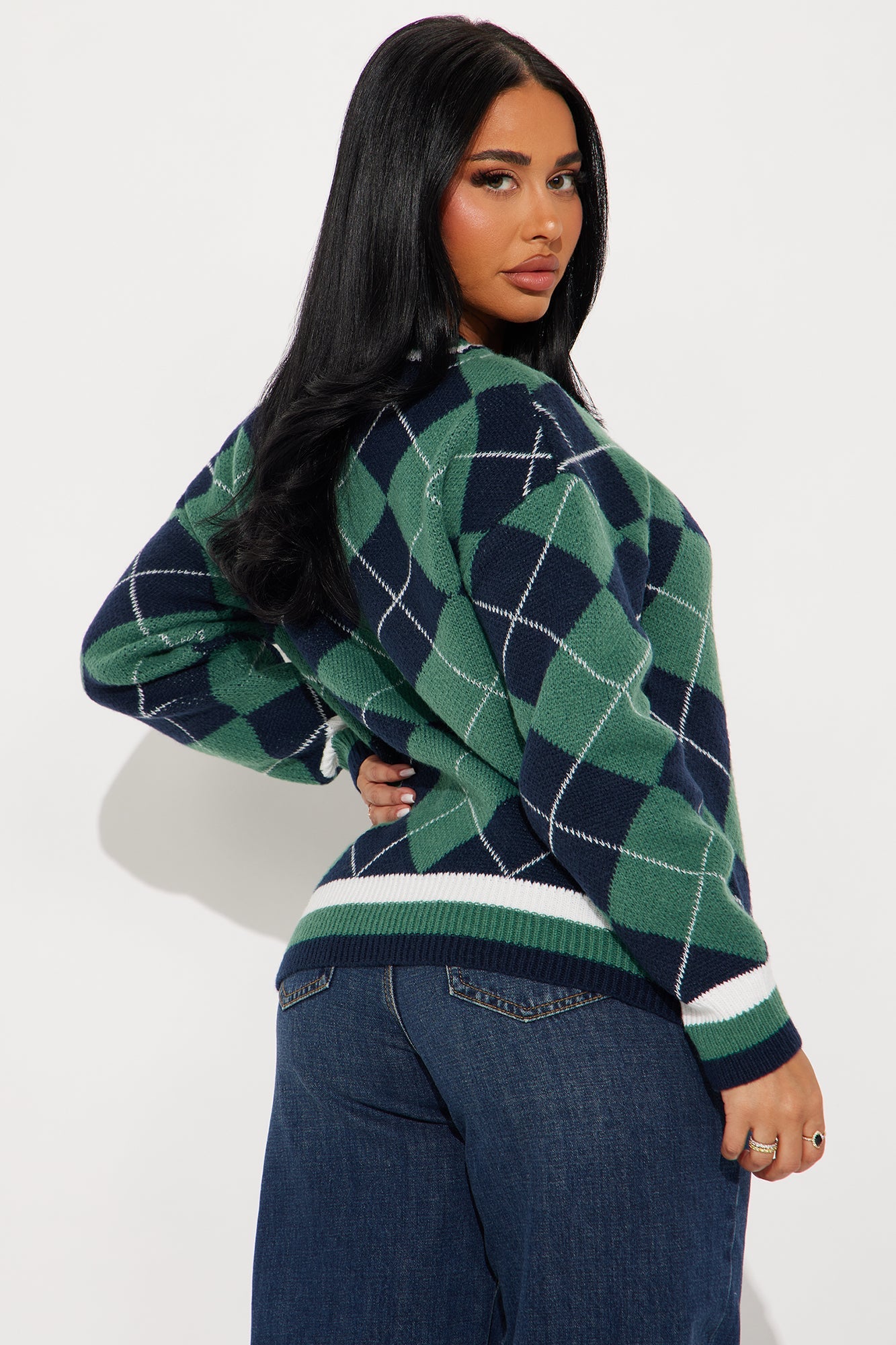 Set Standards Arygle Sweater - Green/combo