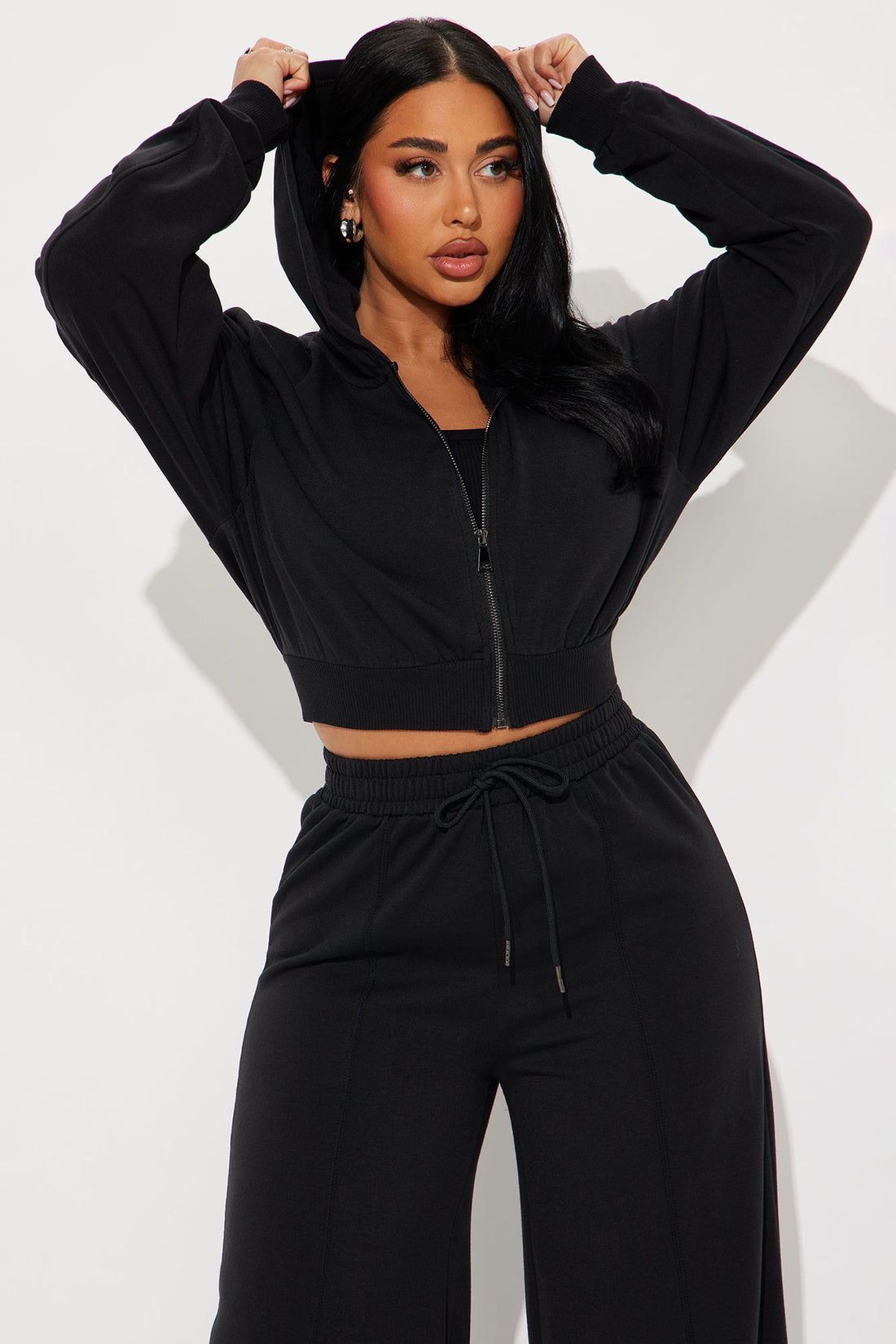 Savannah Fleece Pant Set - Black