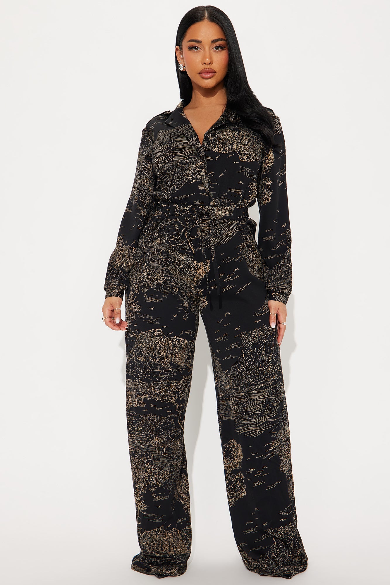 Ocean Views Jumpsuit - Black/combo