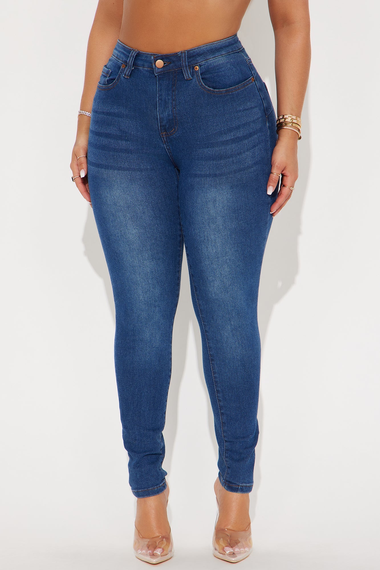 Vibe Check Curvy Stretch Skinny Jeans - Dark Wash