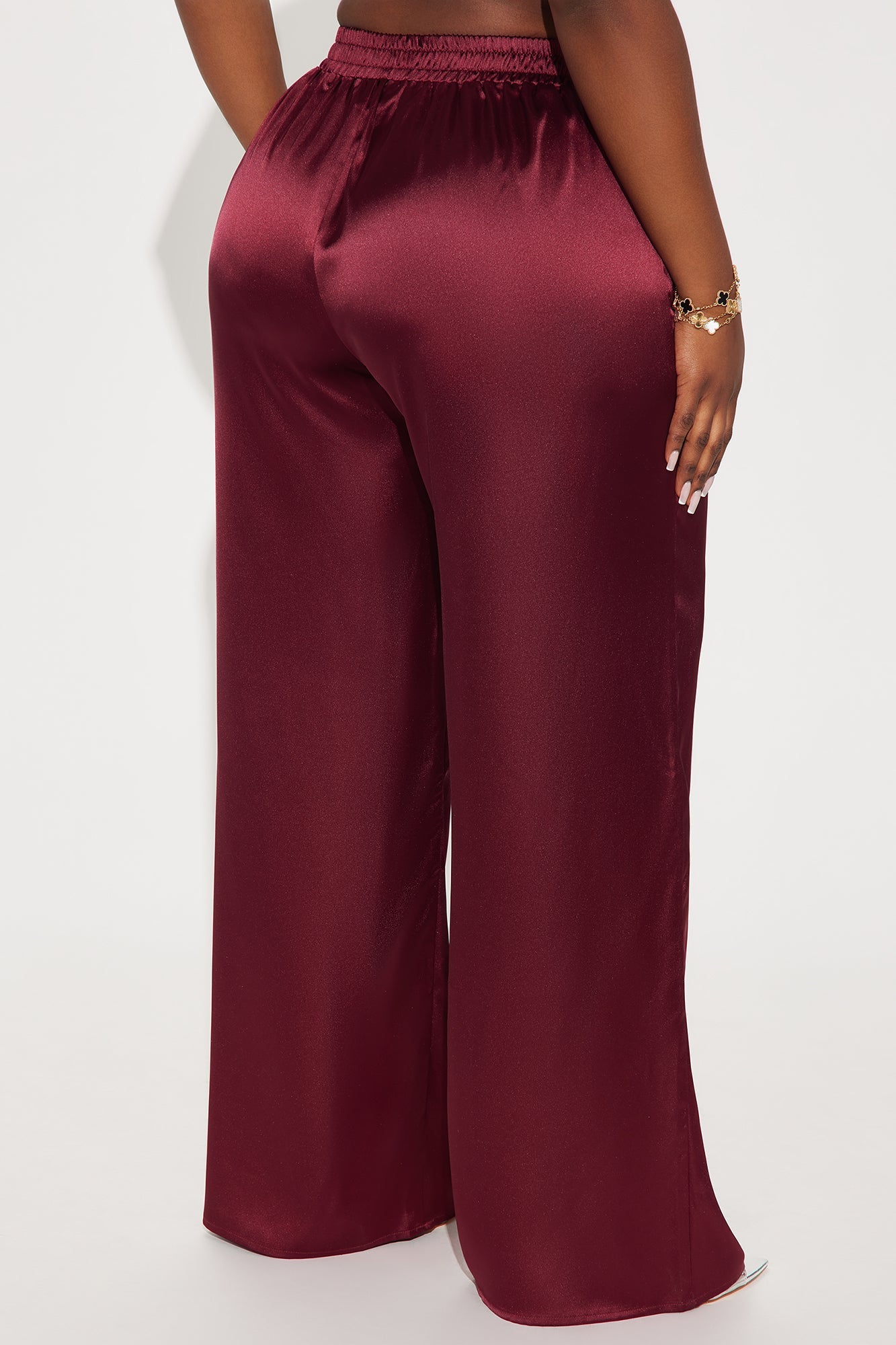 Elevate You Satin Pant - Burgundy