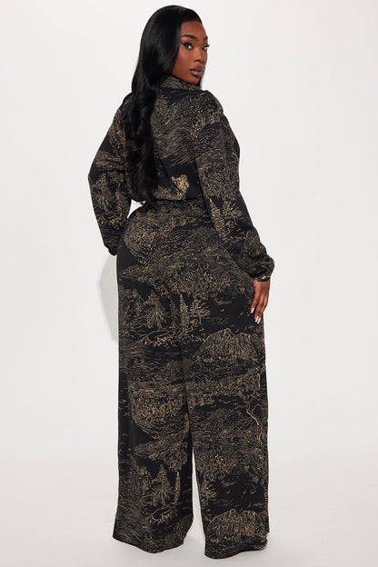 Ocean Views Jumpsuit - Black/combo