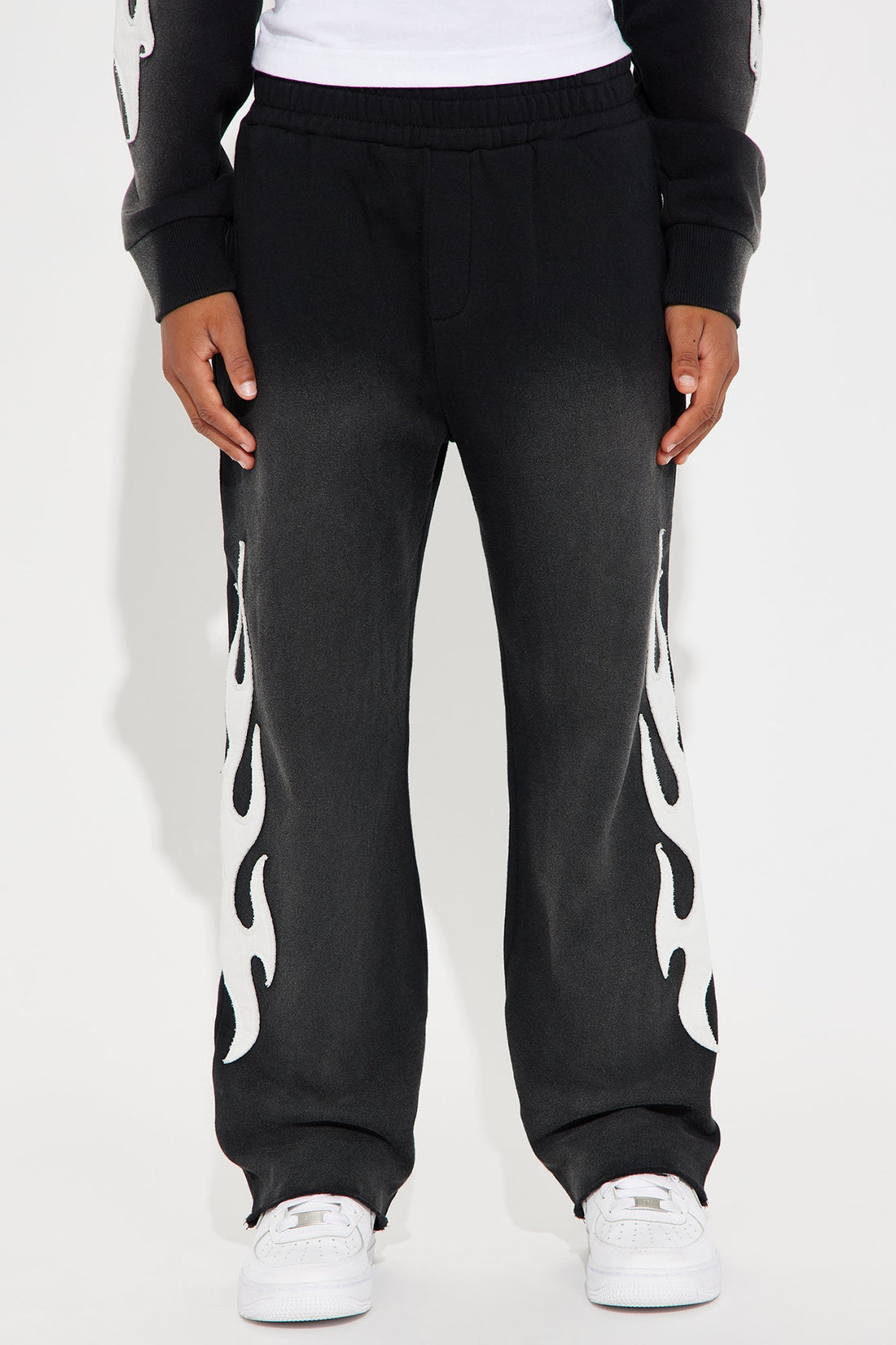 Mini Flame Time Tyson Straight Sweatpants - Black